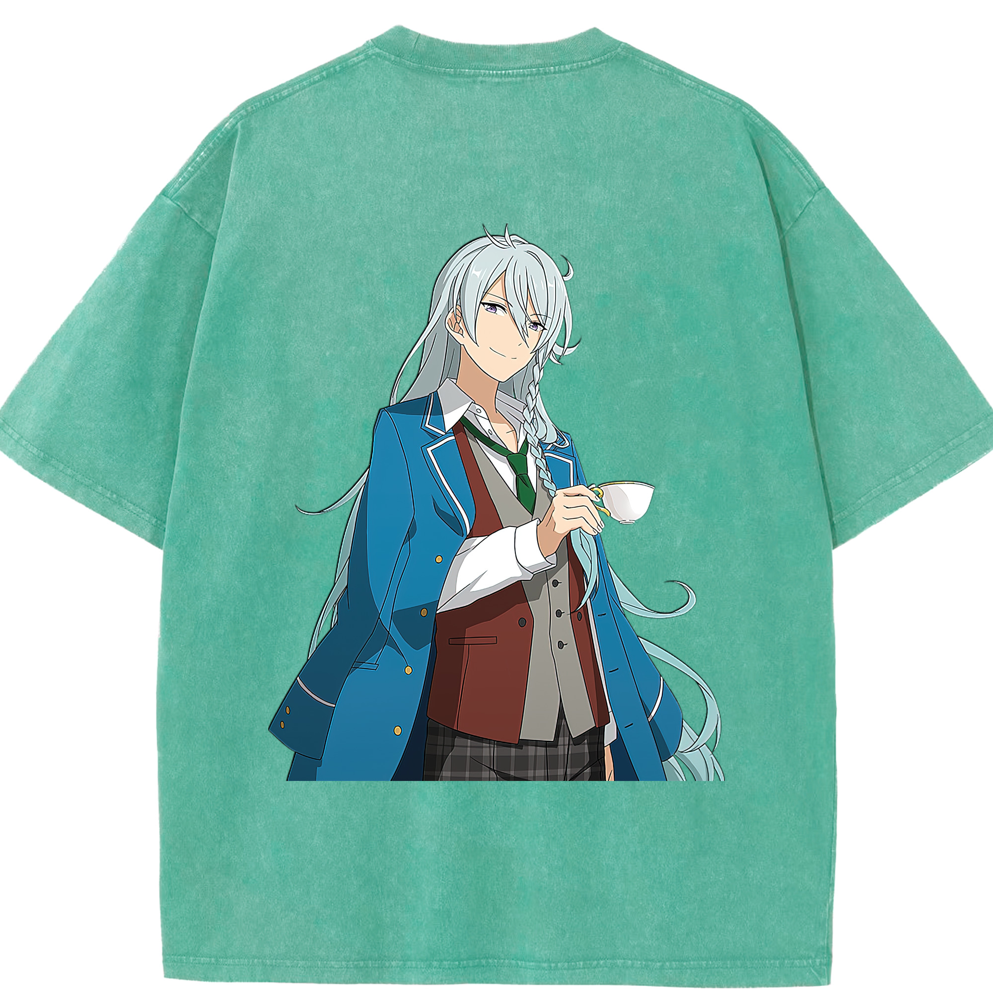 （画像用） あんさんぶるスターズ! Ensemble Stars 綿100% ヴィンテージ風 半袖Tシャツ（背面プリント）
